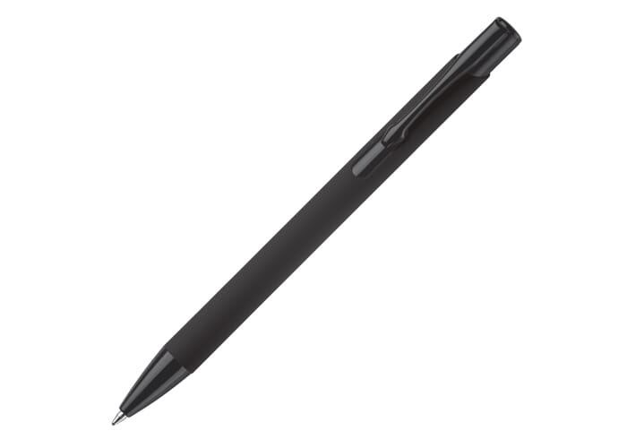 Stylo bille publicitaire dans tube métal Noir / Noir